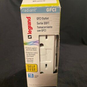 2018 Legrand Radiant GFCI White Outlet. 15 Amp 125 VAC 60Hz New in box